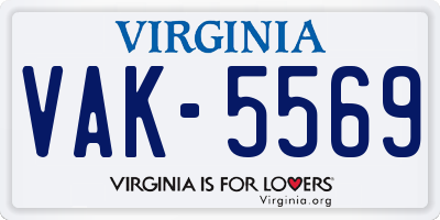 VA license plate VAK5569