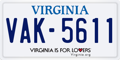 VA license plate VAK5611