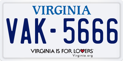 VA license plate VAK5666