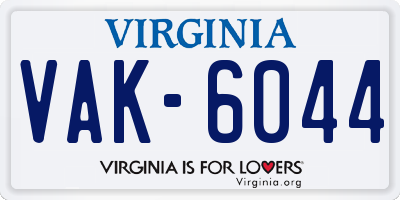 VA license plate VAK6044