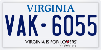 VA license plate VAK6055