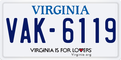 VA license plate VAK6119