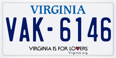 VA license plate VAK6146