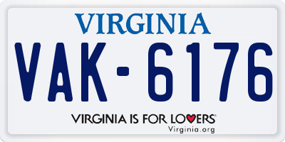 VA license plate VAK6176