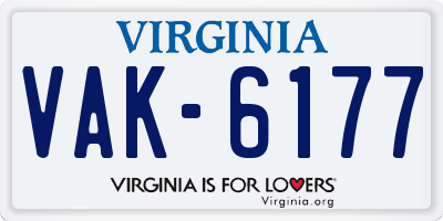 VA license plate VAK6177