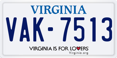 VA license plate VAK7513