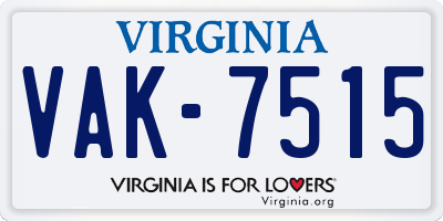 VA license plate VAK7515