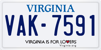 VA license plate VAK7591