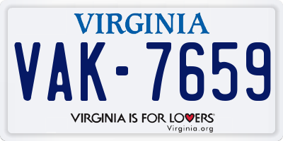 VA license plate VAK7659