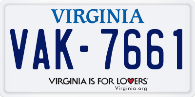 VA license plate VAK7661