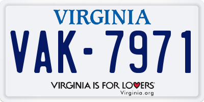 VA license plate VAK7971