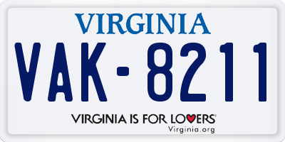 VA license plate VAK8211