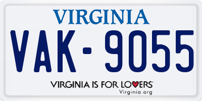 VA license plate VAK9055