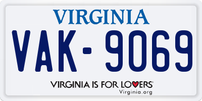 VA license plate VAK9069