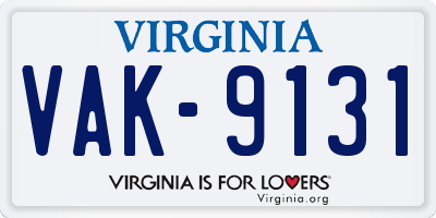VA license plate VAK9131
