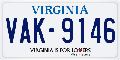 VA license plate VAK9146