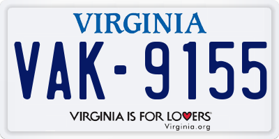 VA license plate VAK9155