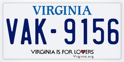VA license plate VAK9156
