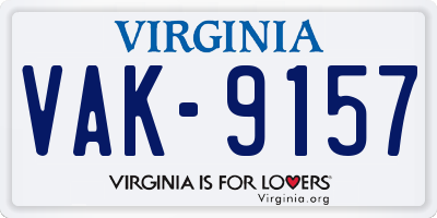 VA license plate VAK9157