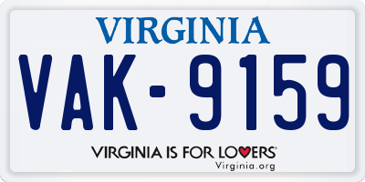VA license plate VAK9159