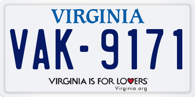 VA license plate VAK9171