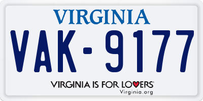 VA license plate VAK9177