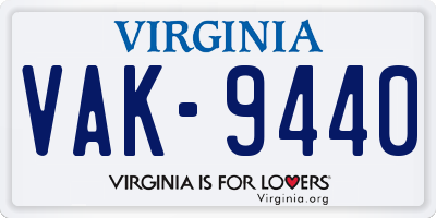 VA license plate VAK9440