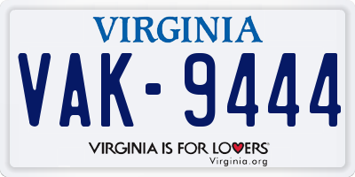 VA license plate VAK9444