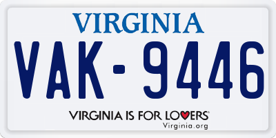 VA license plate VAK9446