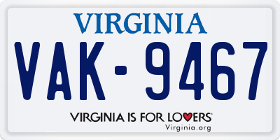 VA license plate VAK9467