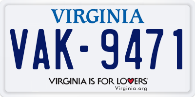 VA license plate VAK9471