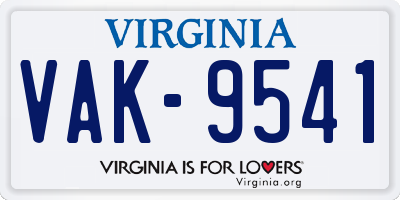 VA license plate VAK9541
