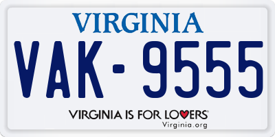 VA license plate VAK9555