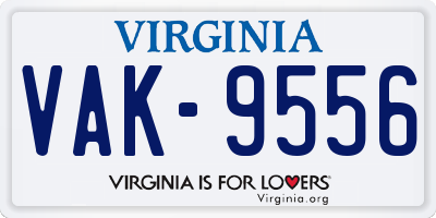 VA license plate VAK9556