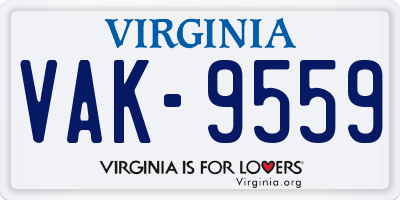 VA license plate VAK9559