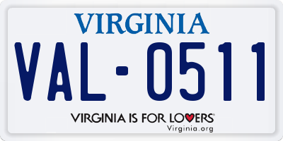 VA license plate VAL0511