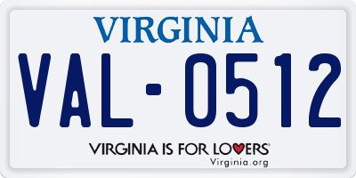VA license plate VAL0512