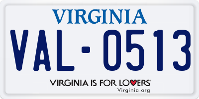 VA license plate VAL0513