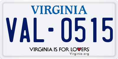 VA license plate VAL0515