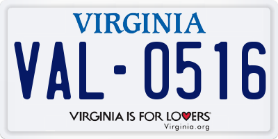 VA license plate VAL0516