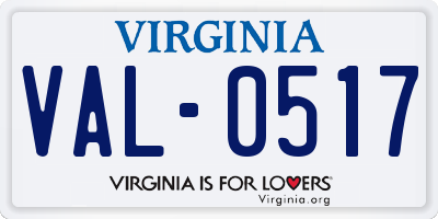 VA license plate VAL0517