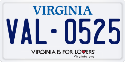 VA license plate VAL0525