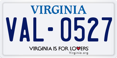 VA license plate VAL0527