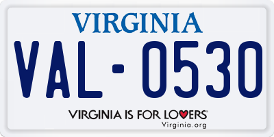 VA license plate VAL0530