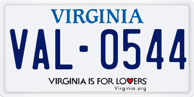 VA license plate VAL0544