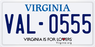 VA license plate VAL0555