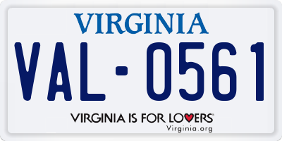 VA license plate VAL0561