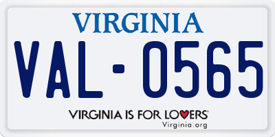 VA license plate VAL0565