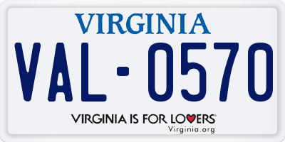 VA license plate VAL0570