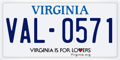 VA license plate VAL0571
